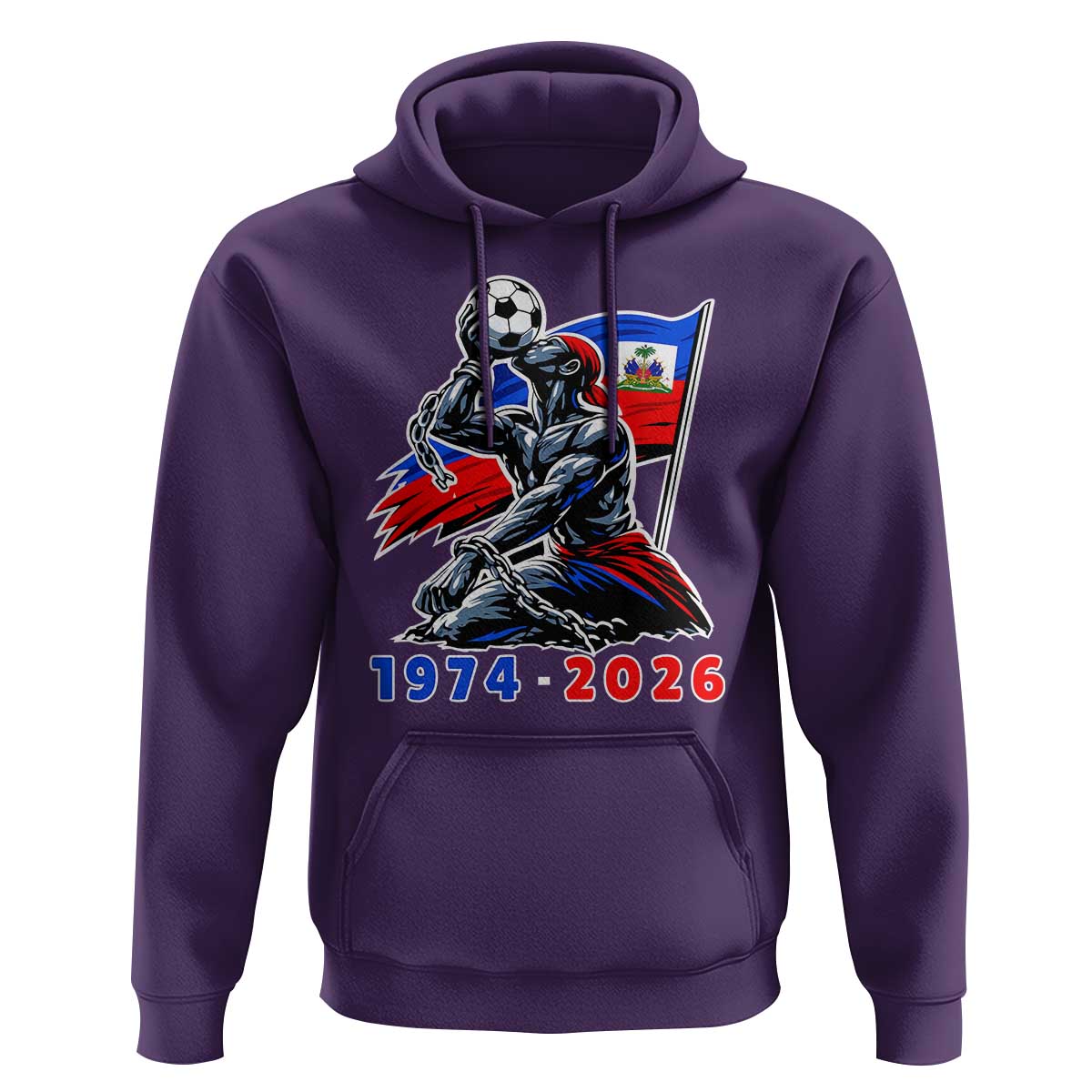 Haiti Soccer Tournament History 1974 to 2026 Hoodie Powerful Haitian Broken Chains National Flag Football Fans