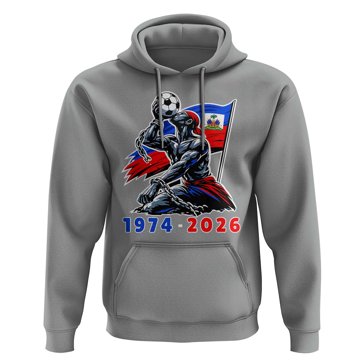 Haiti Soccer Tournament History 1974 to 2026 Hoodie Powerful Haitian Broken Chains National Flag Football Fans