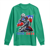 Haiti Soccer Tournament History 1974 to 2026 Long Sleeve Shirt Powerful Haitian Broken Chains National Flag Football Fans