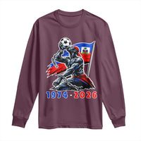 Haiti Soccer Tournament History 1974 to 2026 Long Sleeve Shirt Powerful Haitian Broken Chains National Flag Football Fans