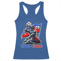 Haiti Soccer Tournament History 1974 to 2026 Racerback Tank Top Powerful Haitian Broken Chains National Flag Football Fans