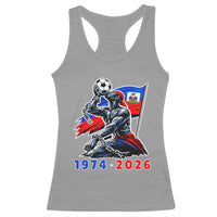 Haiti Soccer Tournament History 1974 to 2026 Racerback Tank Top Powerful Haitian Broken Chains National Flag Football Fans