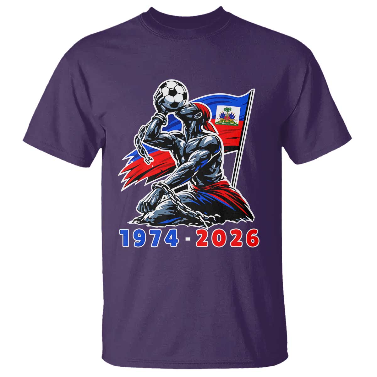 Haiti Soccer Tournament History 1974 to 2026 T Shirt Powerful Haitian Broken Chains National Flag Football Fans