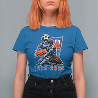 Haiti Soccer Tournament History 1974 to 2026 T Shirt For Women Powerful Haitian Broken Chains National Flag Football Fans