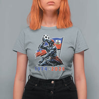 Haiti Soccer Tournament History 1974 to 2026 T Shirt For Women Powerful Haitian Broken Chains National Flag Football Fans