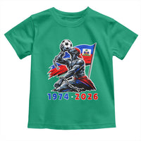 Haiti Soccer Tournament History 1974 to 2026 Toddler T Shirt Powerful Haitian Broken Chains National Flag Football Fans