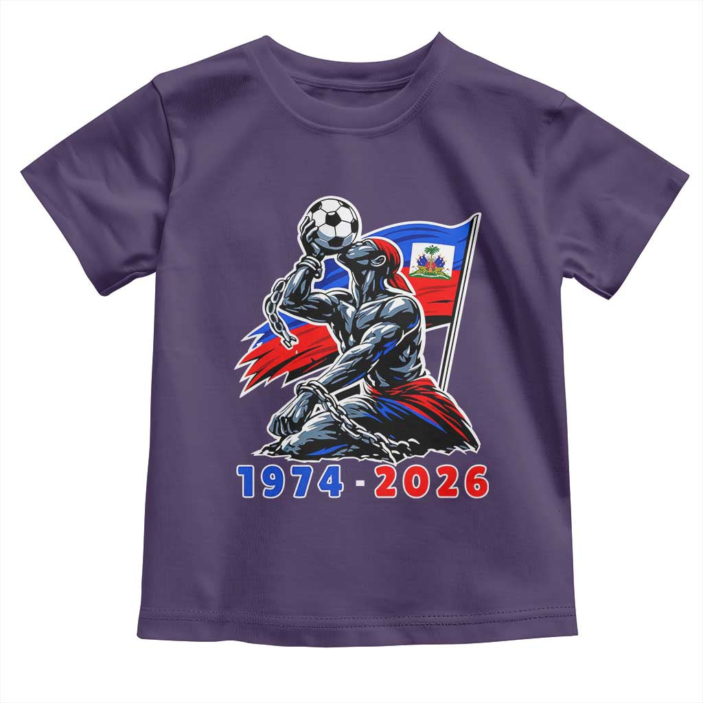 Haiti Soccer Tournament History 1974 to 2026 Toddler T Shirt Powerful Haitian Broken Chains National Flag Football Fans