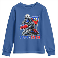 Haiti Soccer Tournament History 1974 to 2026 Youth Sweatshirt Powerful Haitian Broken Chains National Flag Football Fans