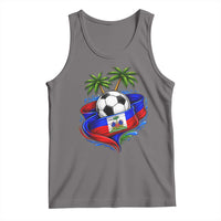 Haitian Flag Soccer Ball Graphic Tank Top Tropical Palm Trees Caribbean Haiti Football Fans Pride