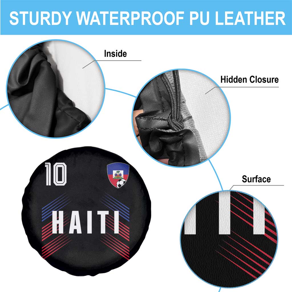 Haiti Soccer Sports Graphic Number 10 Jersey Style Spare Tire Cover Proud Haitian Football Fans Game Day Pride