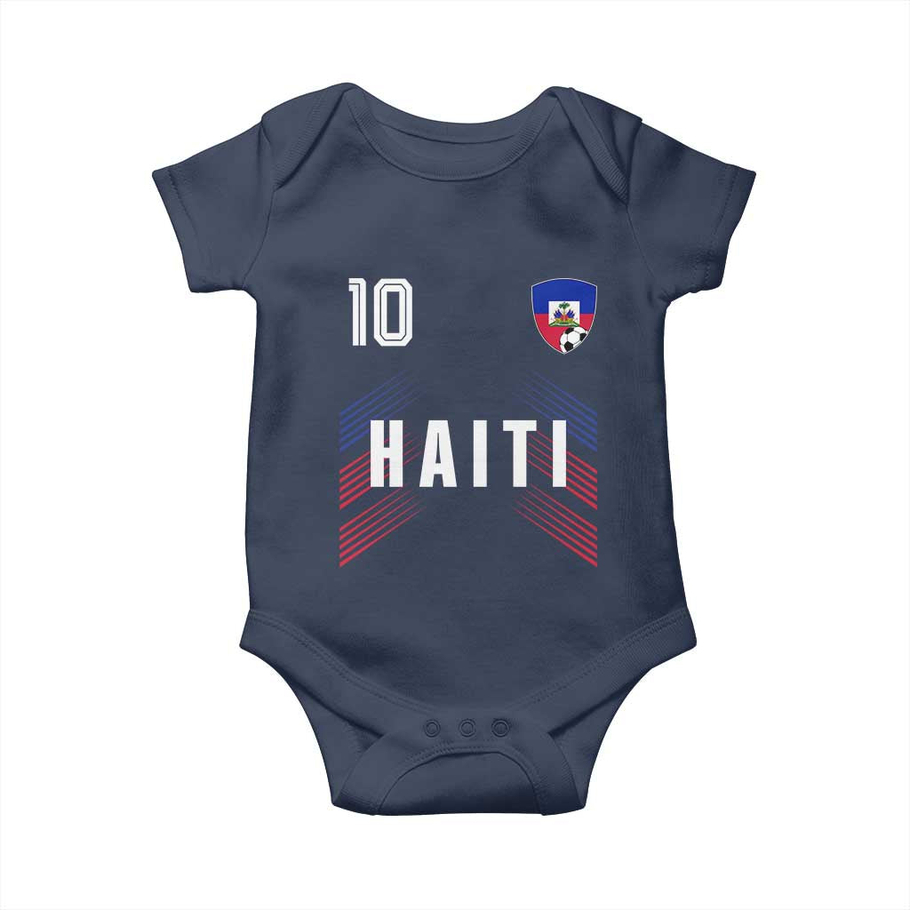 Haiti Soccer Sports Graphic Number 10 Jersey Style Baby Onesie Proud Haitian Football Fans Game Day Pride