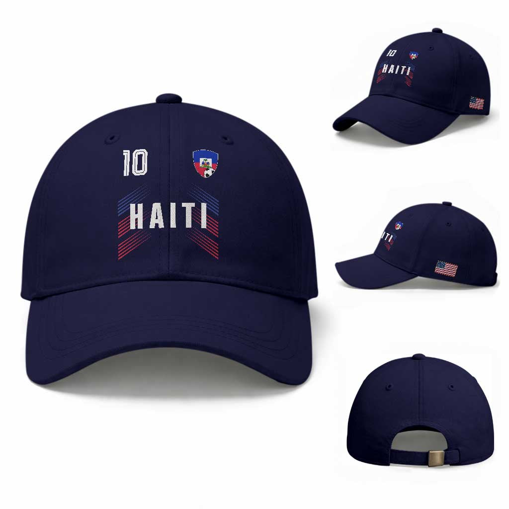 Haiti Soccer Sports Graphic Number 10 Jersey Style Baseball Cap Proud Haitian Football Fans Game Day Pride