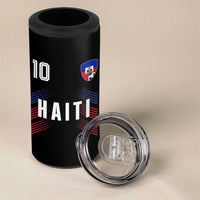 Haiti Soccer Sports Graphic Number 10 Jersey Style 4 in 1 Can Cooler Tumbler Proud Haitian Football Fans Game Day Pride