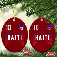 Haiti Soccer Sports Graphic Number 10 Jersey Style Ceramic Ornament Proud Haitian Football Fans Game Day Pride