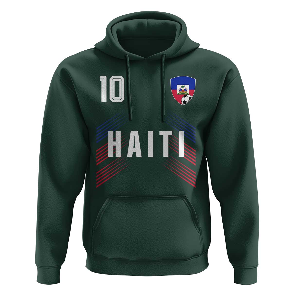 Haiti Soccer Sports Graphic Number 10 Jersey Style Hoodie Proud Haitian Football Fans Game Day Pride
