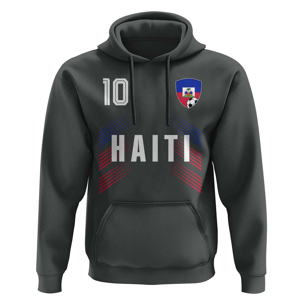 Haiti Soccer Sports Graphic Number 10 Jersey Style Hoodie Proud Haitian Football Fans Game Day Pride