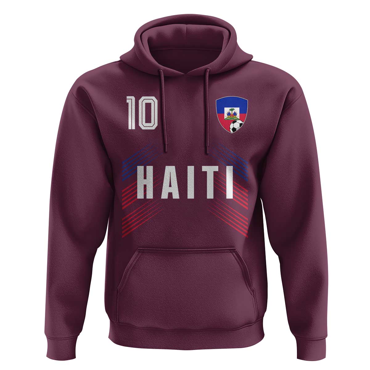 Haiti Soccer Sports Graphic Number 10 Jersey Style Hoodie Proud Haitian Football Fans Game Day Pride