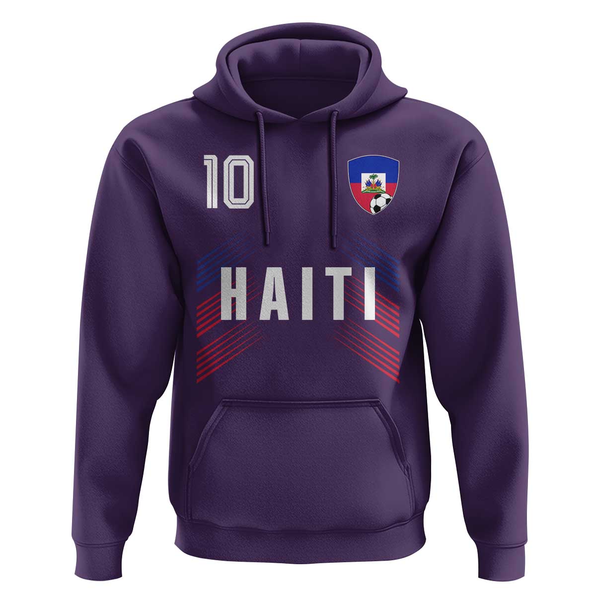 Haiti Soccer Sports Graphic Number 10 Jersey Style Hoodie Proud Haitian Football Fans Game Day Pride