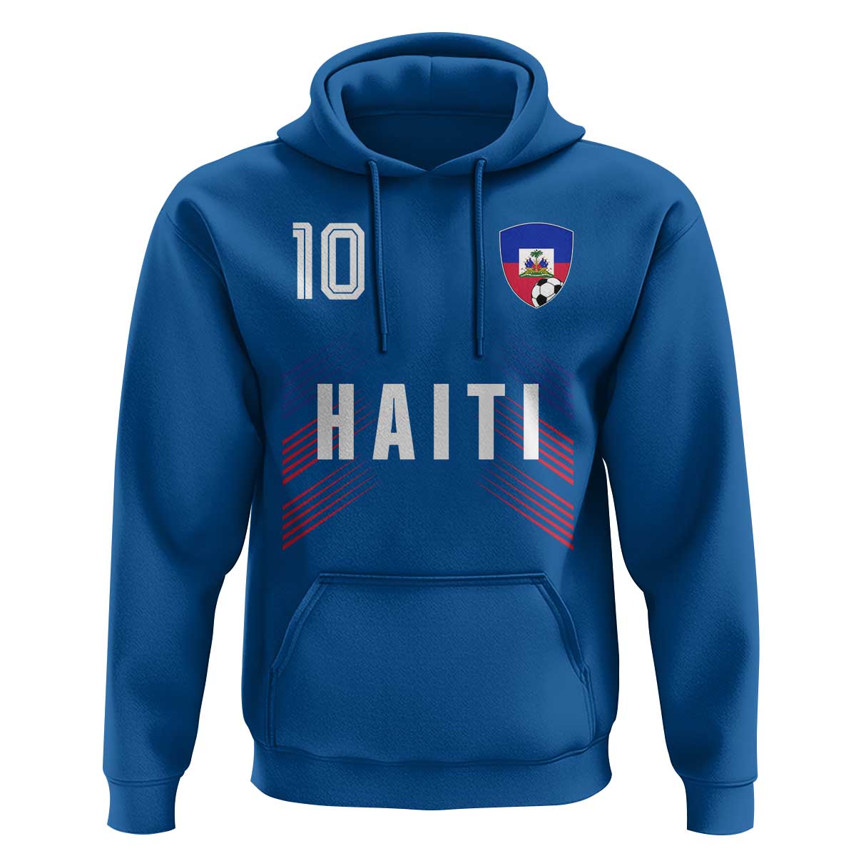 Haiti Soccer Sports Graphic Number 10 Jersey Style Hoodie Proud Haitian Football Fans Game Day Pride