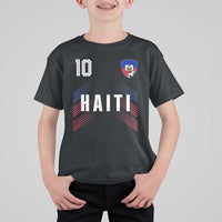 Haiti Soccer Sports Graphic Number 10 Jersey Style T Shirt For Kid Proud Haitian Football Fans Game Day Pride