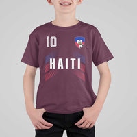 Haiti Soccer Sports Graphic Number 10 Jersey Style T Shirt For Kid Proud Haitian Football Fans Game Day Pride