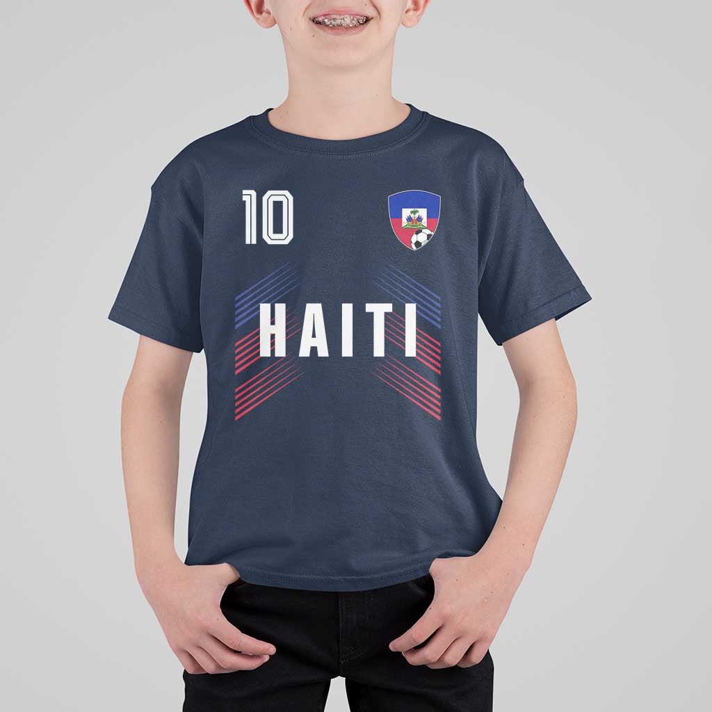 Haiti Soccer Sports Graphic Number 10 Jersey Style T Shirt For Kid Proud Haitian Football Fans Game Day Pride