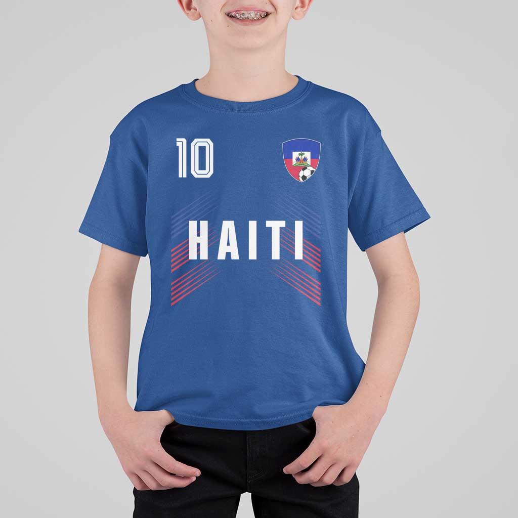 Haiti Soccer Sports Graphic Number 10 Jersey Style T Shirt For Kid Proud Haitian Football Fans Game Day Pride