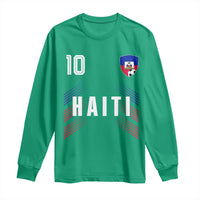Haiti Soccer Sports Graphic Number 10 Jersey Style Long Sleeve Shirt Proud Haitian Football Fans Game Day Pride