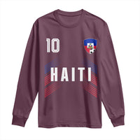 Haiti Soccer Sports Graphic Number 10 Jersey Style Long Sleeve Shirt Proud Haitian Football Fans Game Day Pride