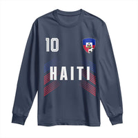 Haiti Soccer Sports Graphic Number 10 Jersey Style Long Sleeve Shirt Proud Haitian Football Fans Game Day Pride