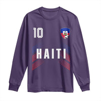 Haiti Soccer Sports Graphic Number 10 Jersey Style Long Sleeve Shirt Proud Haitian Football Fans Game Day Pride