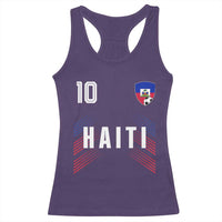 Haiti Soccer Sports Graphic Number 10 Jersey Style Racerback Tank Top Proud Haitian Football Fans Game Day Pride