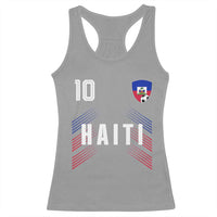 Haiti Soccer Sports Graphic Number 10 Jersey Style Racerback Tank Top Proud Haitian Football Fans Game Day Pride