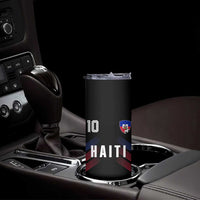 Haiti Soccer Sports Graphic Number 10 Jersey Style Skinny Tumbler Proud Haitian Football Fans Game Day Pride