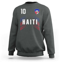 Haiti Soccer Sports Graphic Number 10 Jersey Style Sweatshirt Proud Haitian Football Fans Game Day Pride
