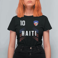 Haiti Soccer Sports Graphic Number 10 Jersey Style T Shirt For Women Proud Haitian Football Fans Game Day Pride