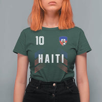 Haiti Soccer Sports Graphic Number 10 Jersey Style T Shirt For Women Proud Haitian Football Fans Game Day Pride