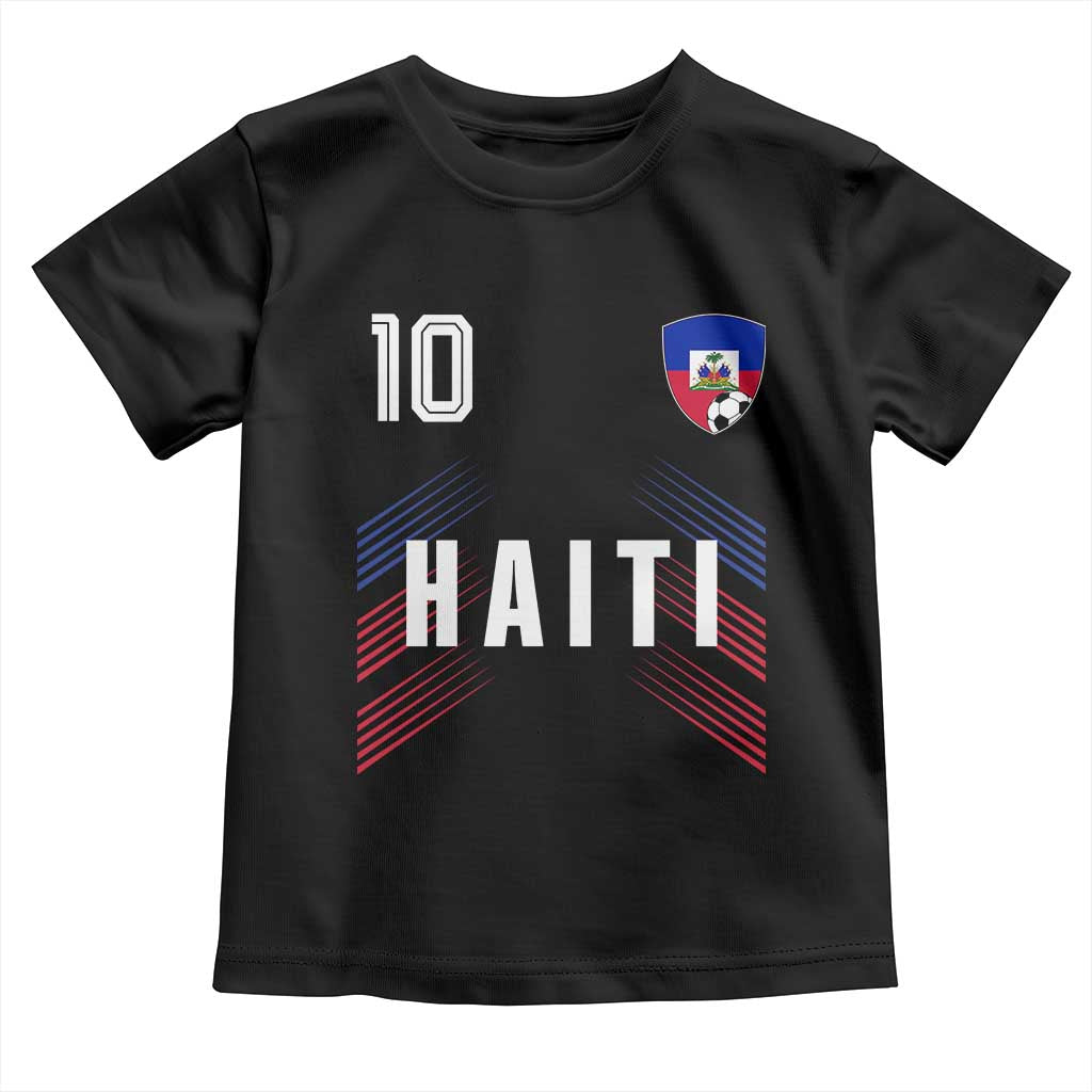 Haiti Soccer Sports Graphic Number 10 Jersey Style Toddler T Shirt Proud Haitian Football Fans Game Day Pride