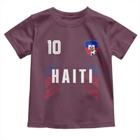 Haiti Soccer Sports Graphic Number 10 Jersey Style Toddler T Shirt Proud Haitian Football Fans Game Day Pride