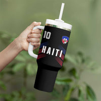 Haiti Soccer Sports Graphic Number 10 Jersey Style Tumbler With Handle Proud Haitian Football Fans Game Day Pride