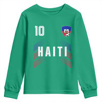 Haiti Soccer Sports Graphic Number 10 Jersey Style Youth Sweatshirt Proud Haitian Football Fans Game Day Pride