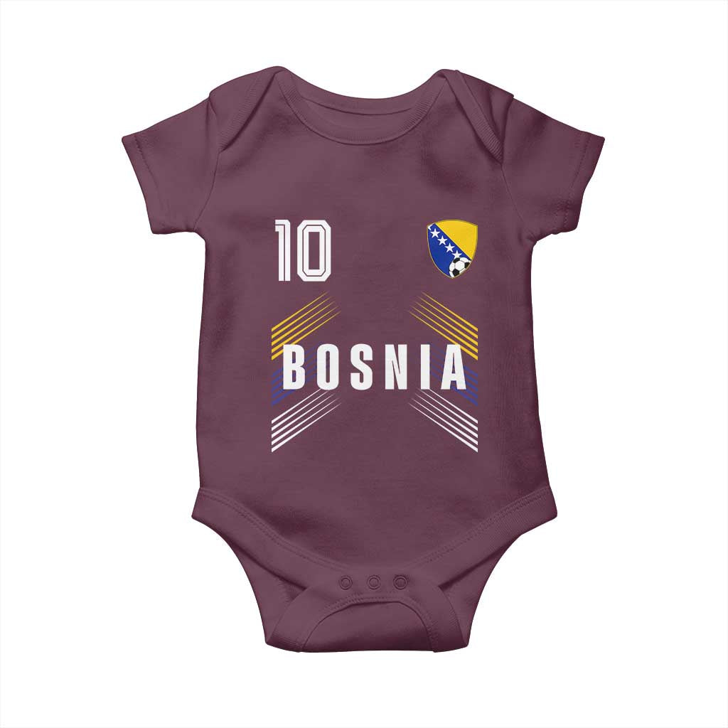 Bosnia Herzegovina Soccer Sports Graphic Number 10 Jersey Style Baby Onesie Proud Bosnian Football Fans Game Day Pride