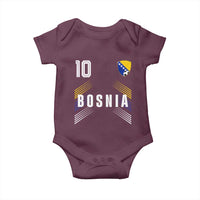 Bosnia Herzegovina Soccer Sports Graphic Number 10 Jersey Style Baby Onesie Proud Bosnian Football Fans Game Day Pride