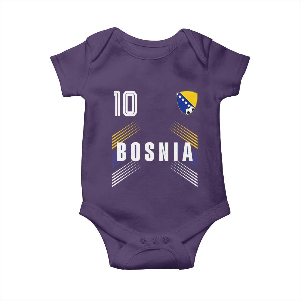 Bosnia Herzegovina Soccer Sports Graphic Number 10 Jersey Style Baby Onesie Proud Bosnian Football Fans Game Day Pride