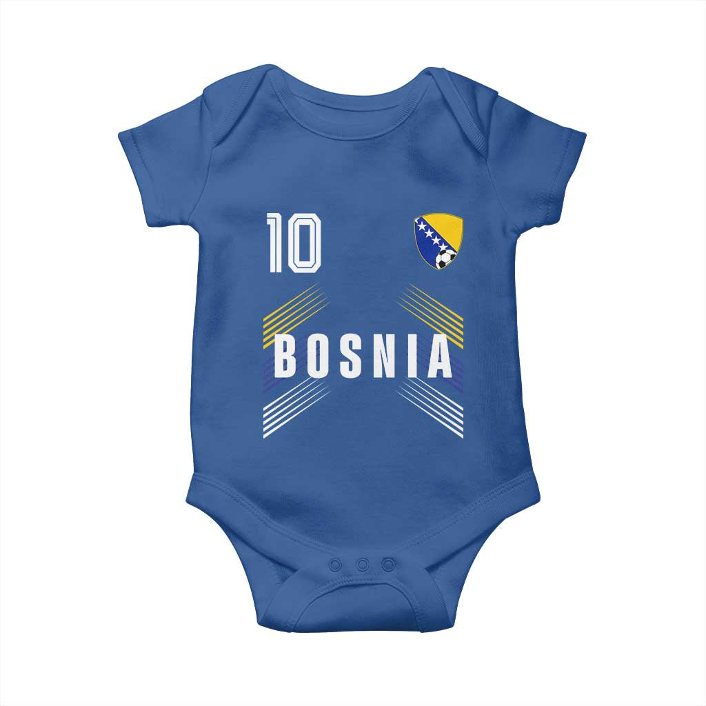 Bosnia Herzegovina Soccer Sports Graphic Number 10 Jersey Style Baby Onesie Proud Bosnian Football Fans Game Day Pride