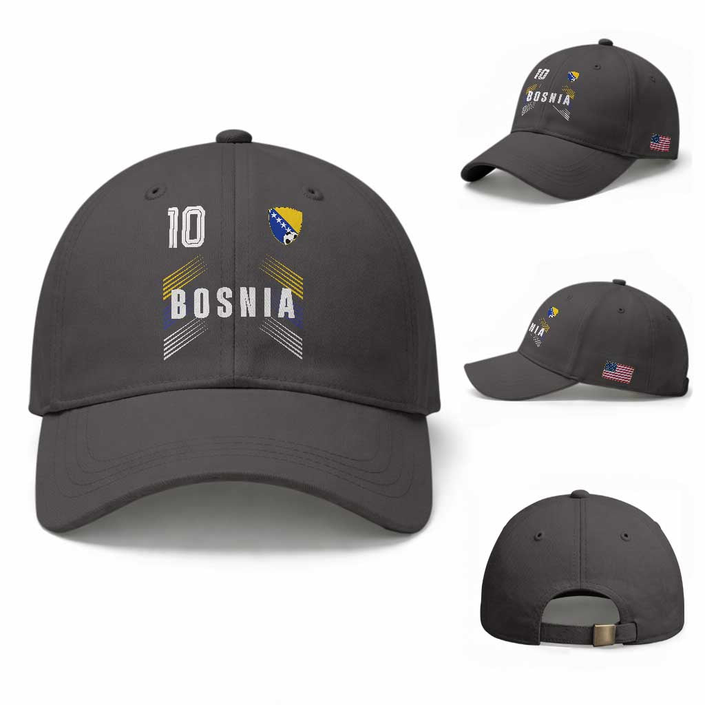 Bosnia Herzegovina Soccer Sports Graphic Number 10 Jersey Style Baseball Cap Proud Bosnian Football Fans Game Day Pride