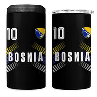 Bosnia Herzegovina Soccer Sports Graphic Number 10 Jersey Style 4 in 1 Can Cooler Tumbler Proud Bosnian Football Fans Game Day Pride