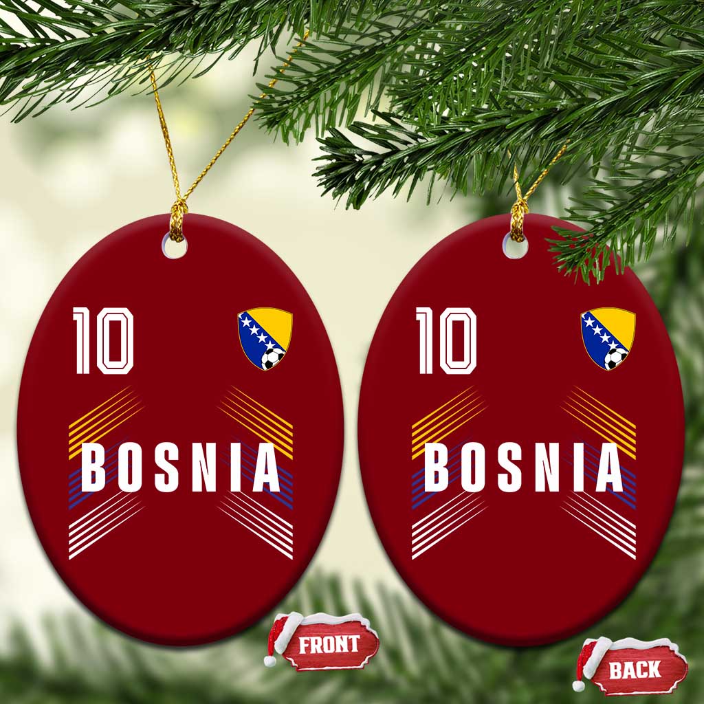 Bosnia Herzegovina Soccer Sports Graphic Number 10 Jersey Style Ceramic Ornament Proud Bosnian Football Fans Game Day Pride