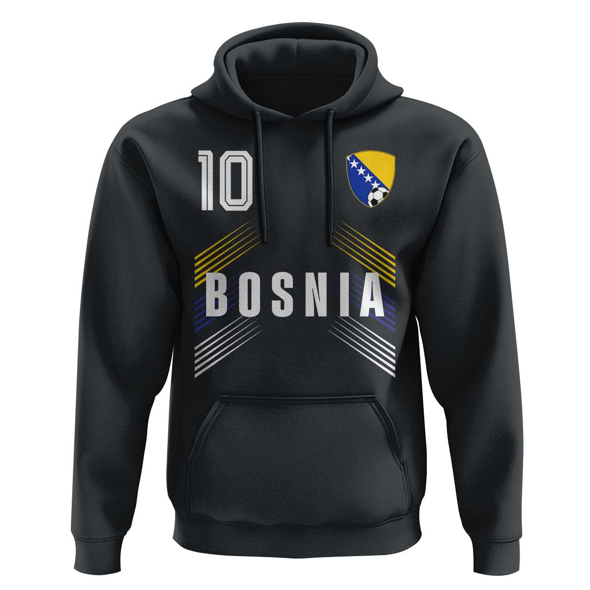 Bosnia Herzegovina Soccer Sports Graphic Number 10 Jersey Style Hoodie Proud Bosnian Football Fans Game Day Pride