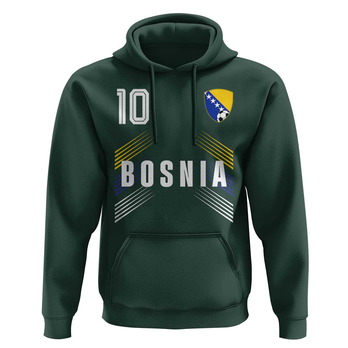 Bosnia Herzegovina Soccer Sports Graphic Number 10 Jersey Style Hoodie Proud Bosnian Football Fans Game Day Pride